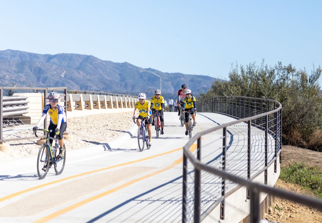 Several bikers on Santa Claus Lane Bikeway