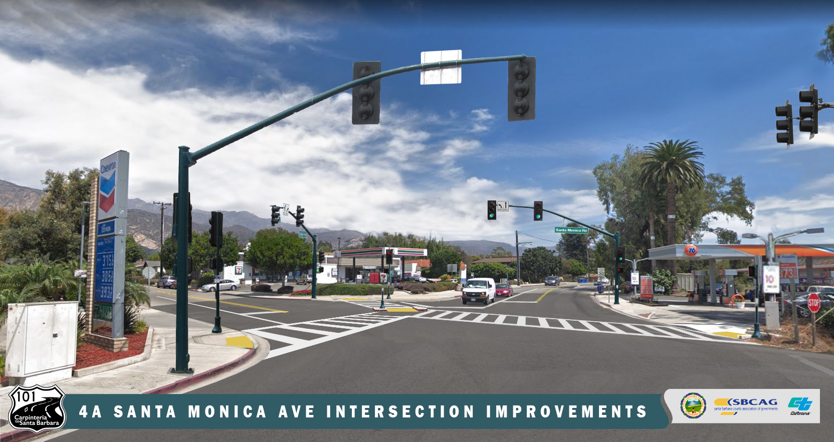 Image of the Santa Monica/Via Real intersection