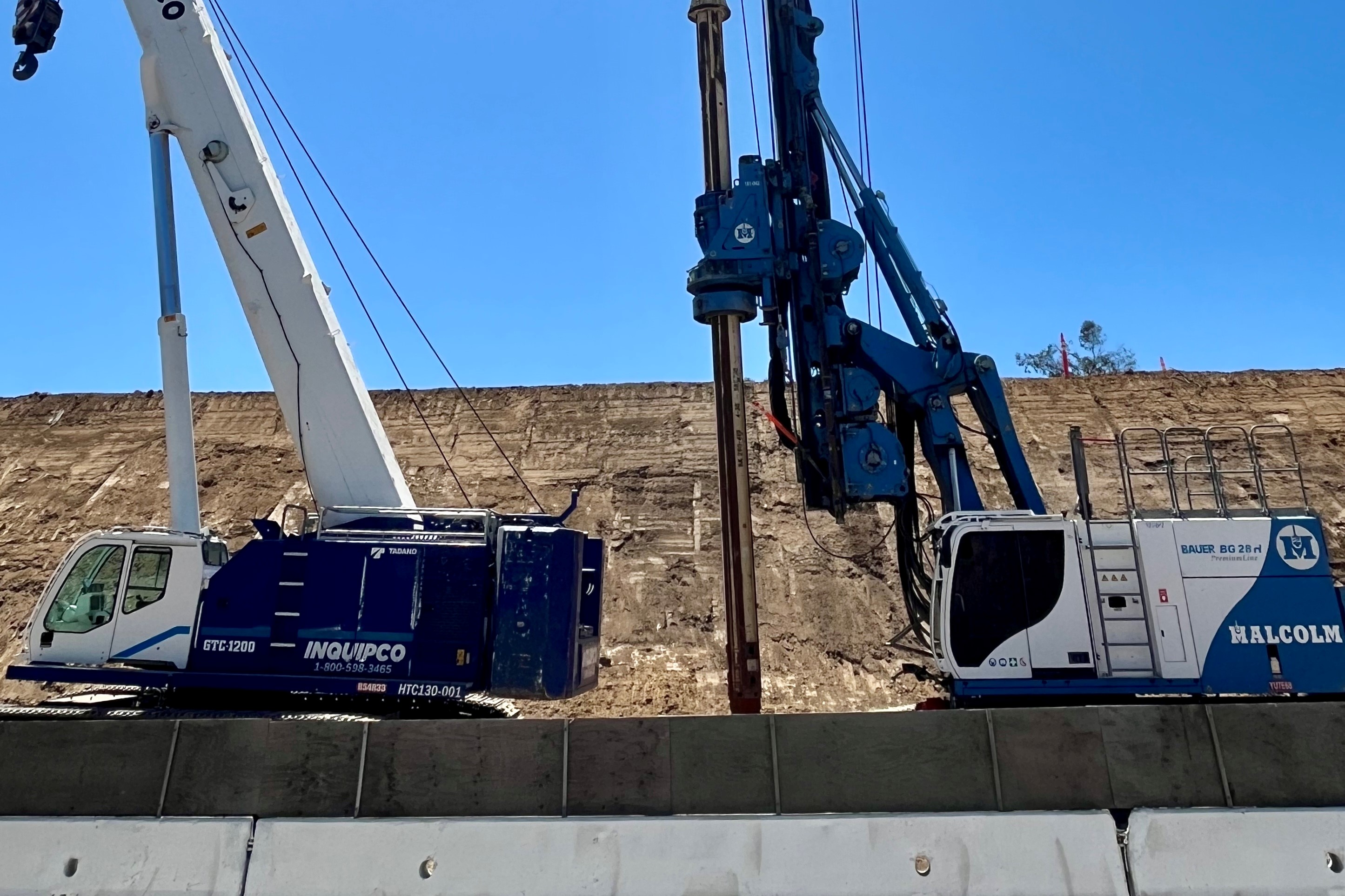 Santa Barbara North bridge foundation drilling