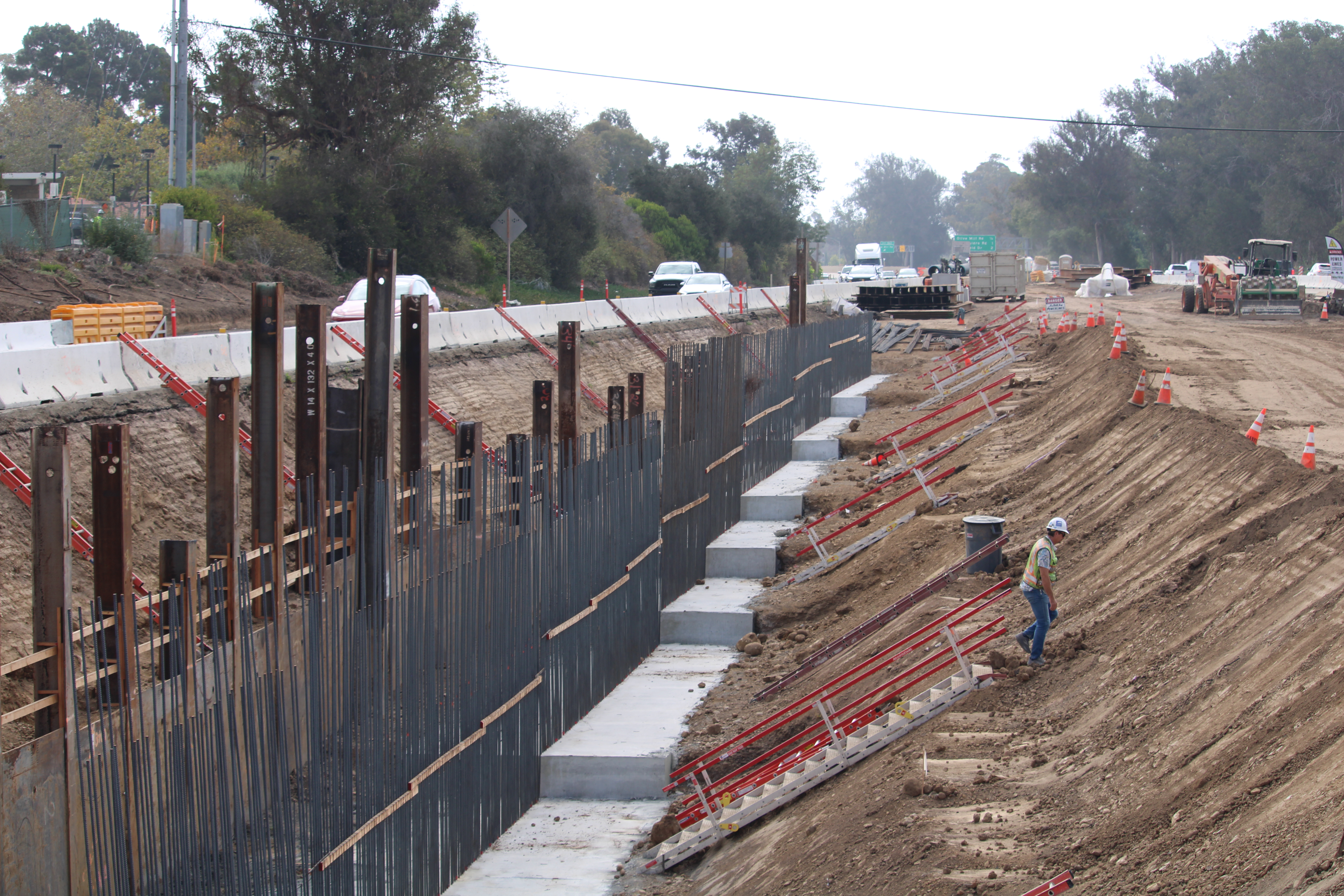 Santa Barbara North bridge foundation drilling