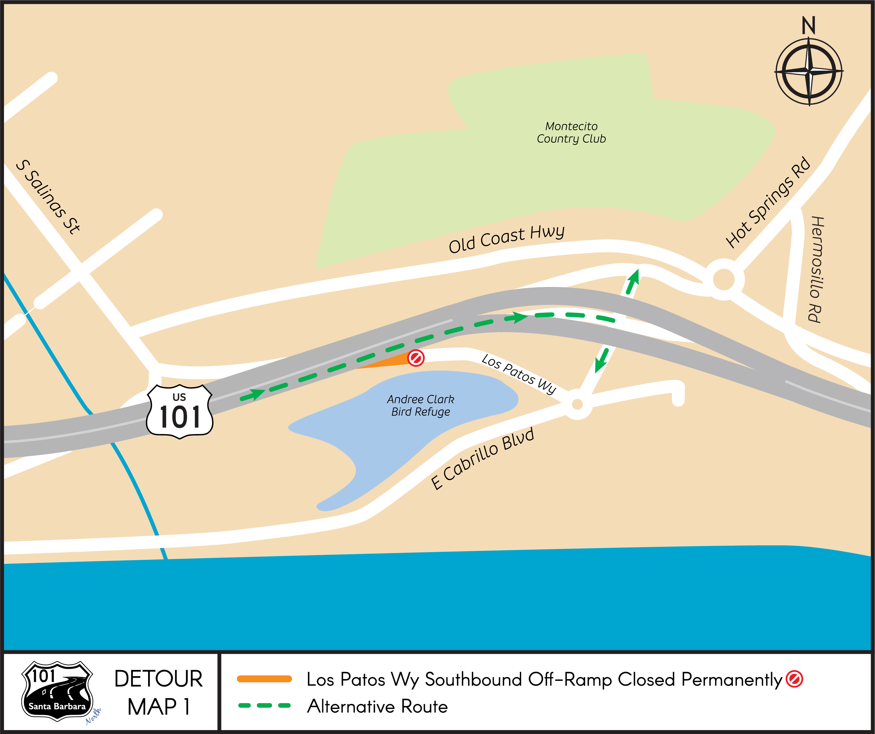 Santa Barbara North Detour Map 1