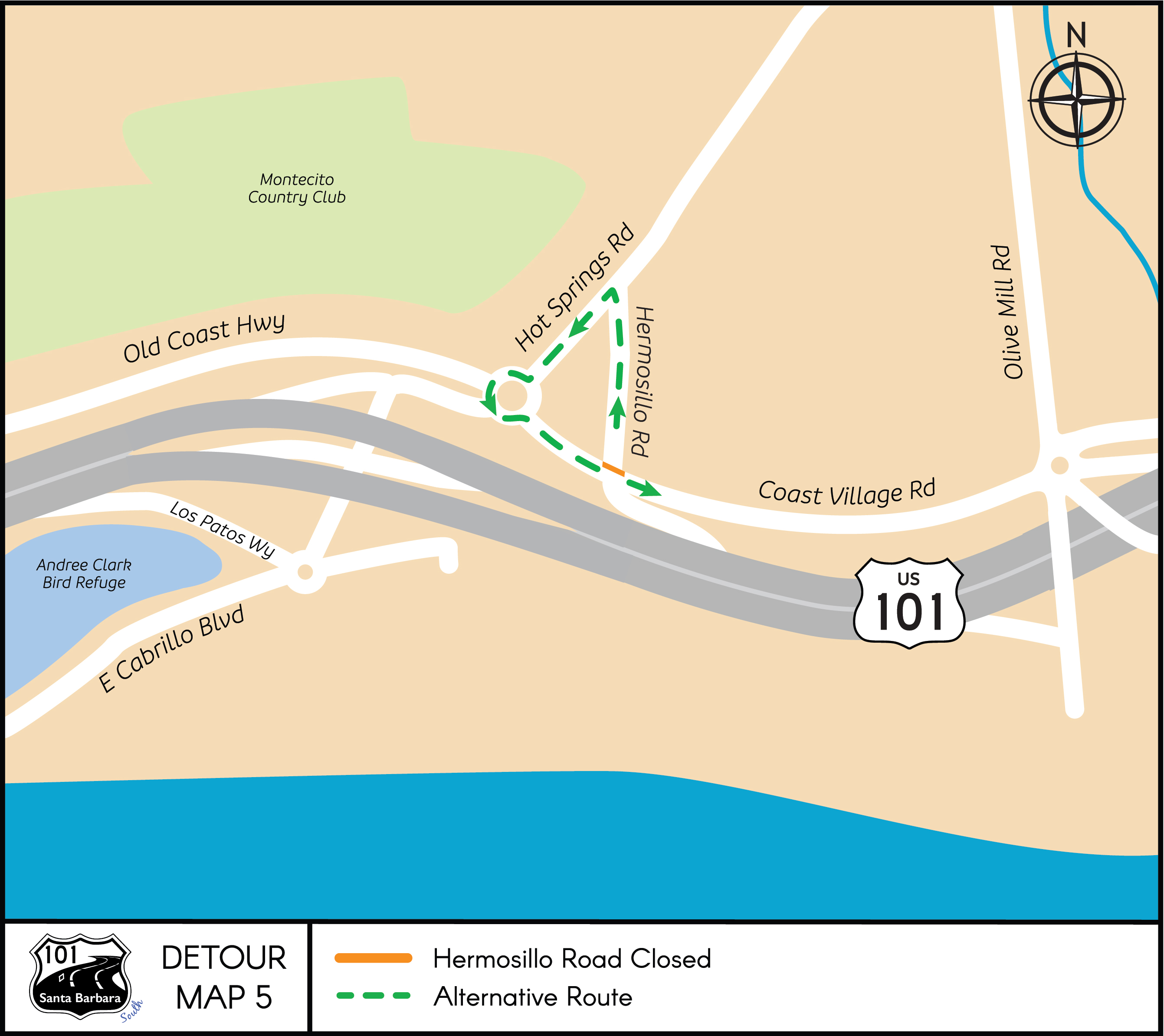 Santa Barbara South Detour Map 5
